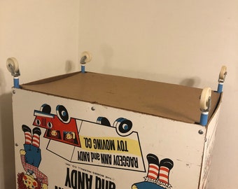 Vintage 1970's Bobbs-merrill Raggedy Ann & Andy Toy Cart Toy