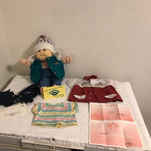 Vintage Xavier Roberts Boy Black Hair Cabbage Patch-pop en geboorteakte