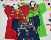 Embroidered Traditional Mexican Baby Girl Dress.
