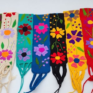 Hand embroidered Mexican Belt. Embroidered Mexican Sash