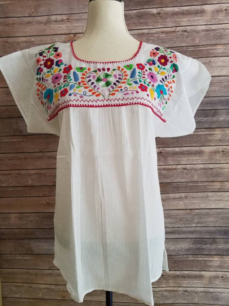 Women Traditional Embroidered Mexican Tops - Etsy