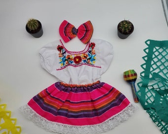 Baby Girl Mexican Outfit (Pink Skirt 4)