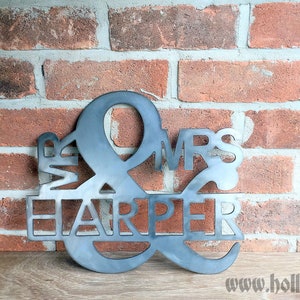 Mr & Mrs - Custom Steel Metal Sign -personalised Gift Unique Home Decor ...