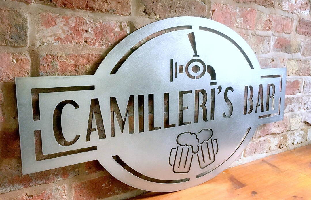 Bar Sign Custom Steel Metal personalised Bar Sign Home Bar Etsy UK