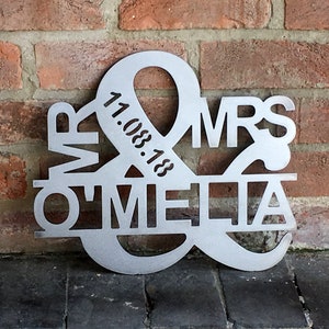 Mr & Mrs - Custom Steel Metal Sign -personalised Gift Unique Home Decor ...