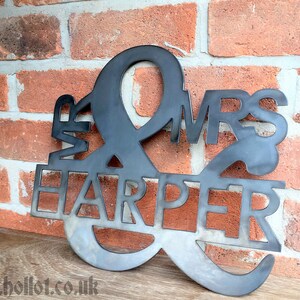 Mr & Mrs - Custom Steel Metal Sign -personalised Gift Unique Home Decor ...