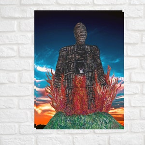 The Wicker Man 1973 Impressão artística de bordado têxtil de alta qualidade Cartão em branco