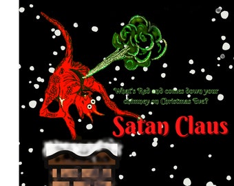 Weird Devil Christmas Holiday Card