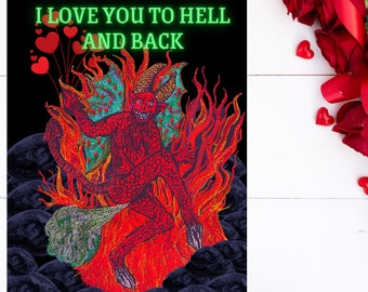 Devil Farting Weird Blank Gothic Greeting Card