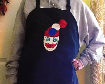Pogo The Clown John Wayne Gacy Hand Made One Off Embroidered Black Apron