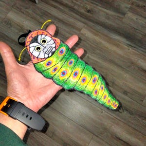 Giant Embroidered Space Worm One Of A Kind Hanging Funky Sci Fi Weird art Cecil