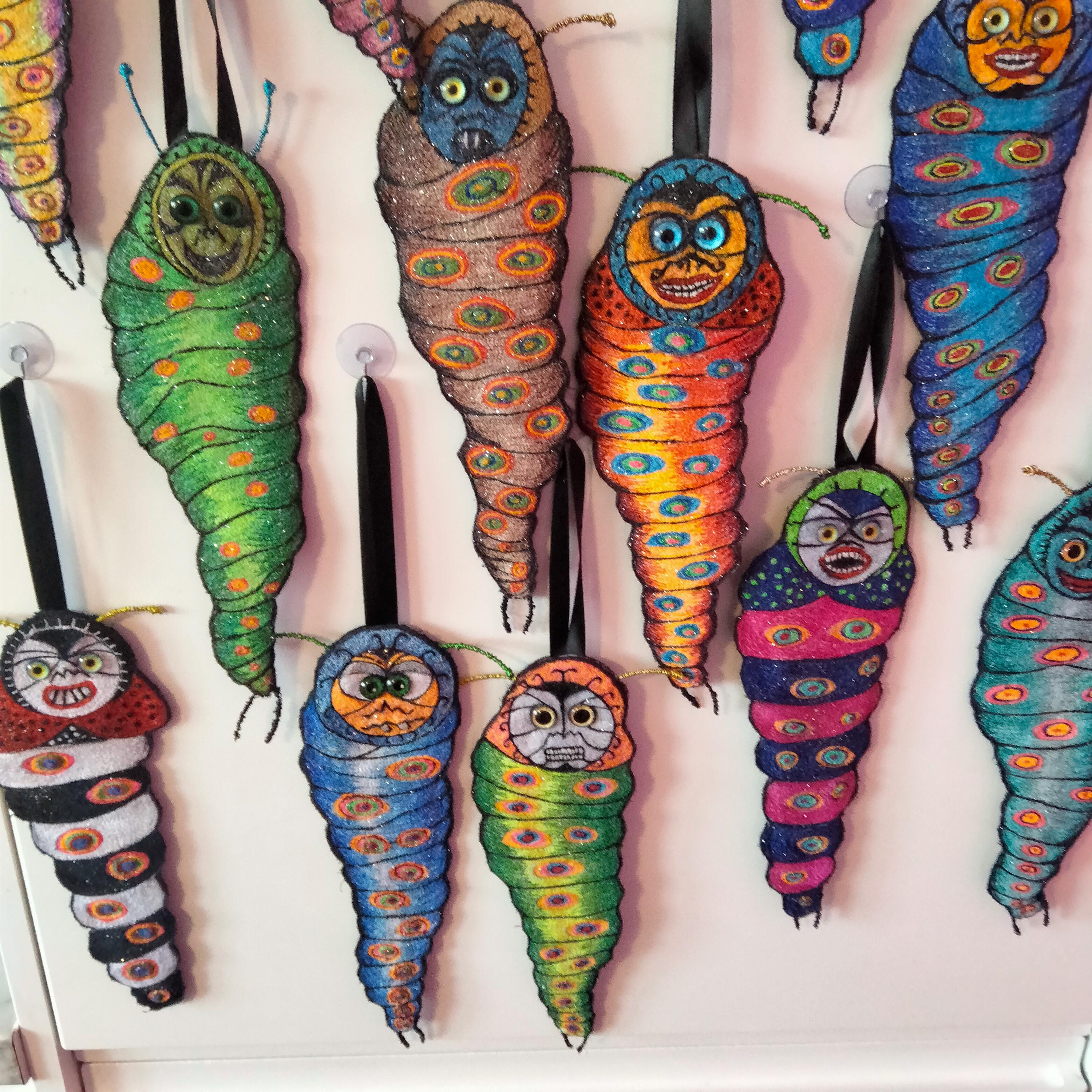 Giant Space Worm Embroidered Alien One off Hanging Art Decoration Kirk ...