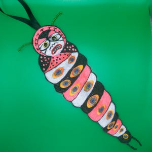 Giant Alien Space Worm Embroidered Hanging Weird intergalactic Maggot Bert