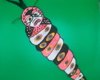 Giant Alien Space Worm Embroidered Hanging Weird intergalactic Maggot Bert