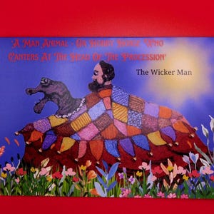 The Wicker Man Hobby Horse Art Card: Embroidered Cult Film Scene