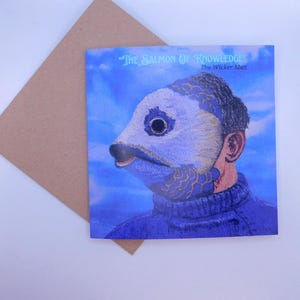 Wicker Man Fish Mask Art Card: Cult Horror Film, Embroidery Design