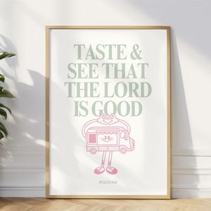 Taste and See Scripture Wall Art Christian Home Decor Faith-Based Art Print Inspirational Bible Verse Poster Christian Decor Faith