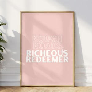 Chrześcijańska sztuka drukowana Rough Roads Modern Faith Decor Minimalistyczna chrześcijańska sztuka ścienna Inspirujące cytaty z Pisma Świętego Pobieranie cyfrowe