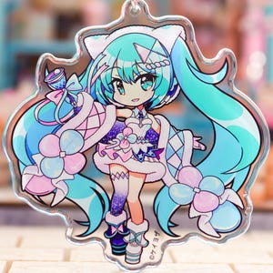 Winter Magical Mirai Miku 2020 - 3" Rounded Acrylic Keychain