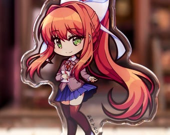 Doki Doki Literature Club+ Monika Plus - 3" Rounded Acrylic Keychain