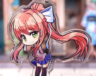 Doki Doki Literature Club - Monika School Uniform - 3" Rounded Acrylic Keychain