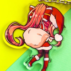 Doki Doki Literature Club Monika Santa Double Sided 3.5 Acrylic Charm image 2