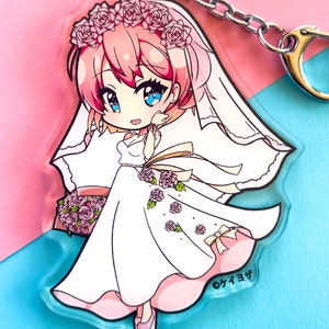 Doki Doki Literature Club - Wedding Dress Sayori (Double Sided) 3.5&quot; Acrylic Charm