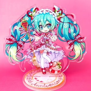 Strawberry Miku - 4&quot; Double-sided Acrylic Standee