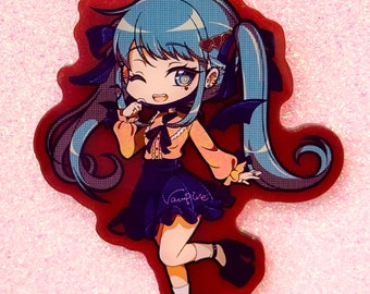 LIMITED EDITION Miku - The Vampire Red Edition 3.5" (Double Sided) Acrylic Charm