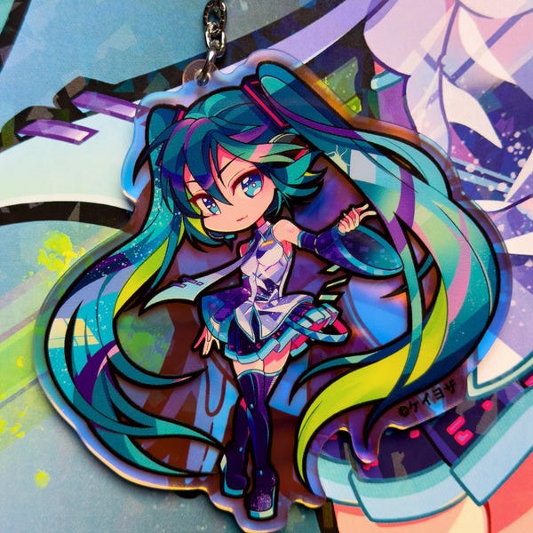 Hatsune Miku V3 English 3.5" Rainbow Acrylic Charm (Double Sided)