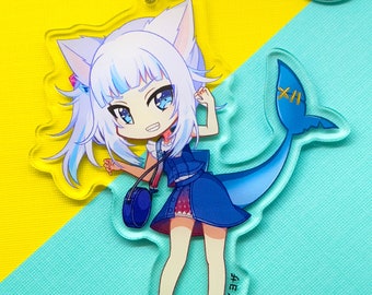 Vtuber - Gawr Gura (Catshark ver.) 3" Acrylic Charm (Double Sided)