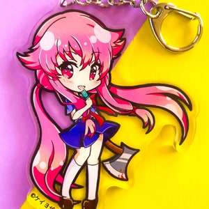 Mirai Nikki/Future Diary - Yuno Gasai 3.5" Acrylic Charm (Double Sided)