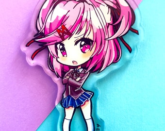 Klub Literacki Doki Doki - Mundurek szkolny Natsuki (dwustronny) 3-calowy akrylowy brelok