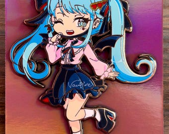 Vampire Miku 2.5&quot; Hard Enamel Pin Limited to 100 pieces