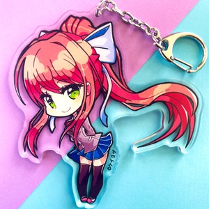 Doki Doki Literature Club - Monika School Uniform (Double Sided) 3.5" Acrylic Charm