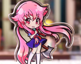 Yuno Gasai - 3" Rounded Acrylic Keychain