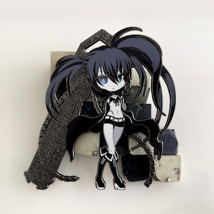 Black Rock Shooter Original Illustration Ver. 5&quot; Hard Enamel Pin with Display Case Limited to 139 pcs