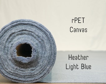 Canvas - Heather Light Blue - Recycled Polyester & Cotton | Eco-friendly Polyester Made from Recycled Plastic Bottles | Fabric By the Yard
