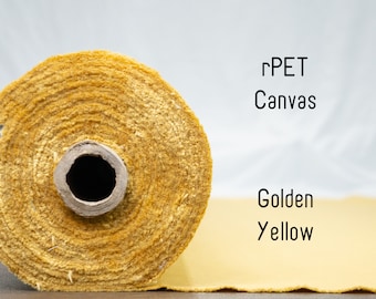 Canvas - Golden Yellow - Recycled Polyester | Eco-friendly Polyester Made from Recycled Plastic Bottles | Fabric By the Yard