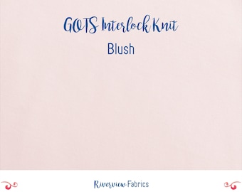 Interlock Knit Fabric by the Yard, Light Pink, 100% GOTS Certified Organic Cotton, Cloud9 Fabrics, Apparel Fabric