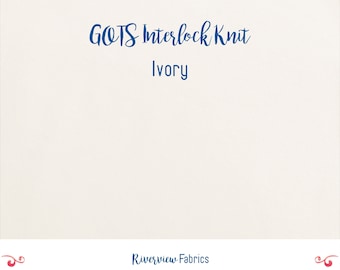 Interlock Knit Fabric by the Yard, Cream, Off-White, 100% GOTS Certified Organic Cotton, Cloud9 Fabrics, Apparel Fabric