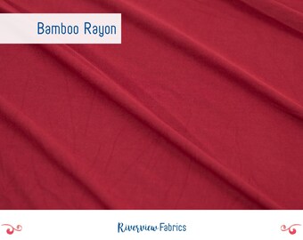 Bamboo Rayon Jersey Knit Fabric By the Yard, Red, Fabric Merchants, Apparel Fabric,