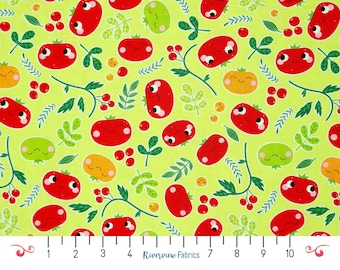Tomatoes Fabric By the Yard, Let It Grow Collection, Studio E Fabrics, 100% Quilting Cotton, Fat Quarters, Garden Fabric, Food Fabric