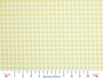 Yellow Gingham Fabric by the Yard, Hello Honey Collection, StudioE Fabrics, 100% Quilting Cotton, Fat Quarters, Yellow and White Check