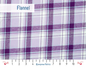 Plaid Flannel By the Yard - Purple, Fabric Merchants, 100% Cotton, Fabric By the Yard, Fat Quarters