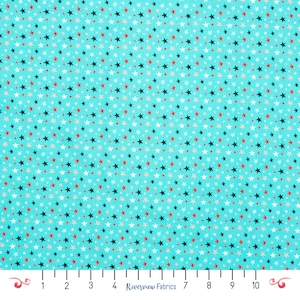 Tessuto a stelle tagliato su misura, blu, pinguini allegri, Camelot Fabrics, 100% cotone per trapuntatura, quarti di stoffa, festa, rosa, blu, rosso