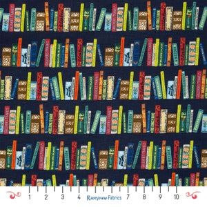 Classic Books Fabric by the Yard, Curio Collection, Rifle Paper Co, 100% Quilting Cotton with Metallic Gold Detail, Fat Quarters, Library