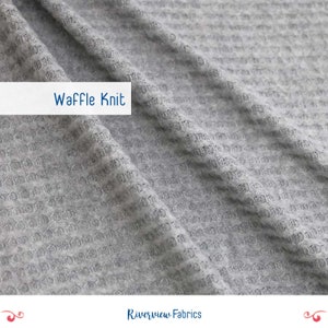 Waffle Knit Fabric By the Yard, Heather Gray, Fabric Merchants, Soft and Cozy, Apparel Fabric, Handmade Clothing, Cardigans