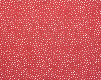 Tela roja con lunares blancos cortada a medida, algodón para patchwork, colección Happiest Dots, RJR Fabrics