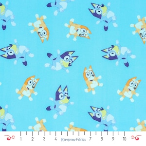 Bluey Fabric by the Yard, Bluey and Bingo, Springs Creative, Kids Fabric, Licensed Fabric, 100% Quilting Cotton, Fat Quarters